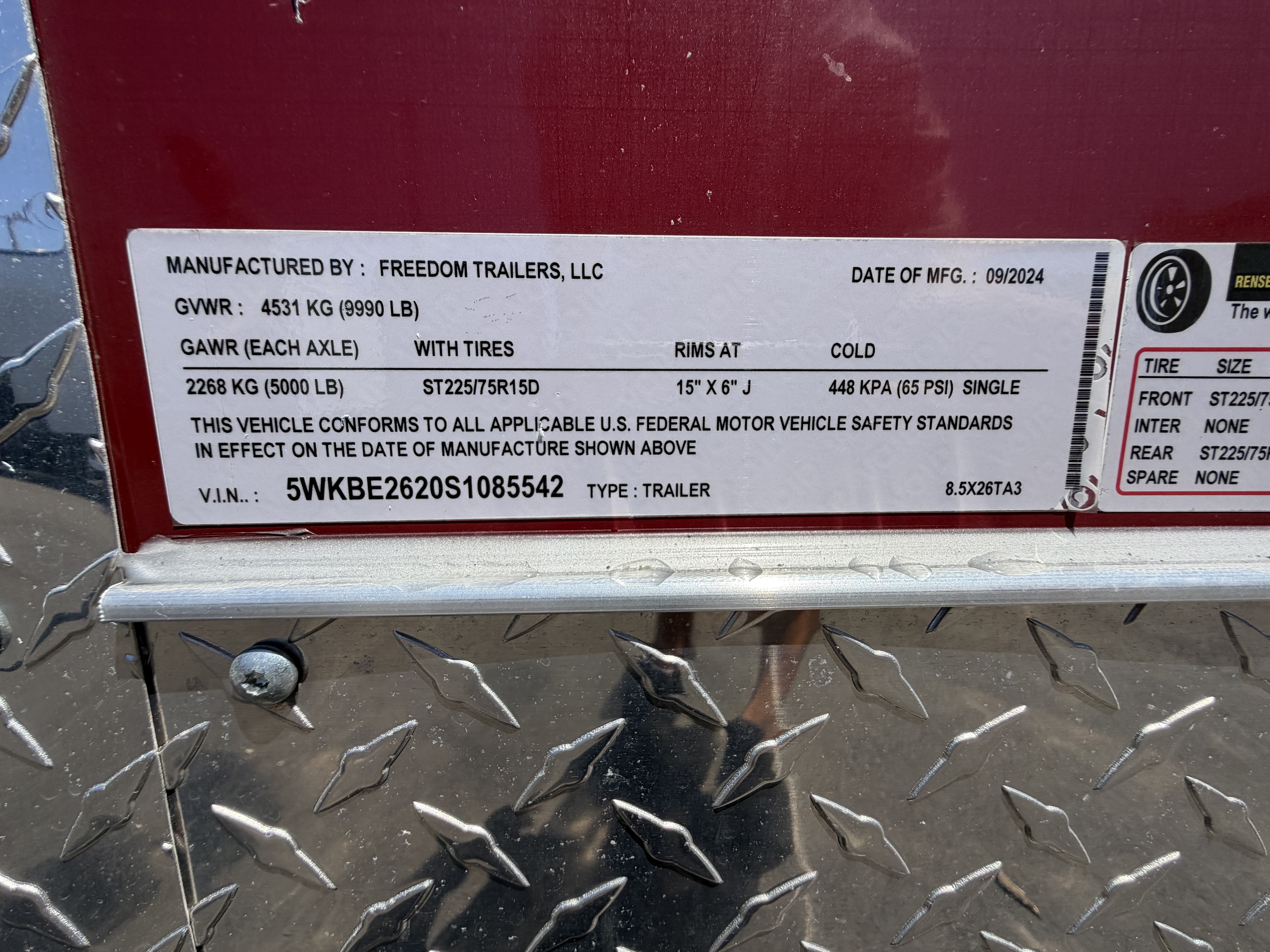 2025 8.5x26 TA 2025 Freedom 8.5x26TA Burgundy — photo 11 of 15
